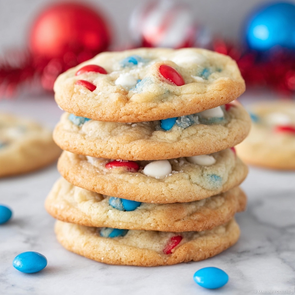 4th of July Cookies with M&M's Recipe - Recipe Image