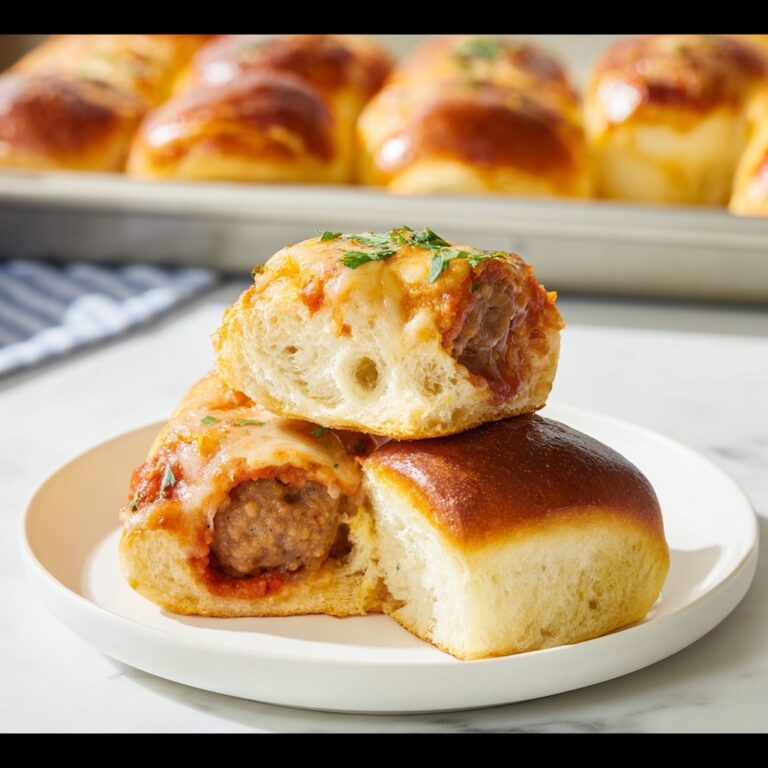 Meatball Sliders with Garlic Butter and Mozzarella Recipe