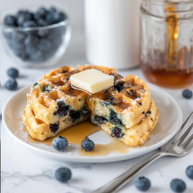 Blueberry Waffles with Cream Cheese Swirl Recipe
