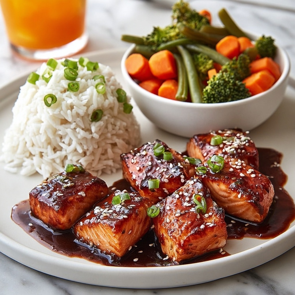 Honey Garlic Salmon Bites Recipe - Recipe Image