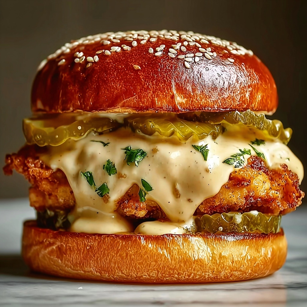 Irresistibly Spicy Chicken Sandwich with Creamy Sauce Delight Recipe - Recipe Image