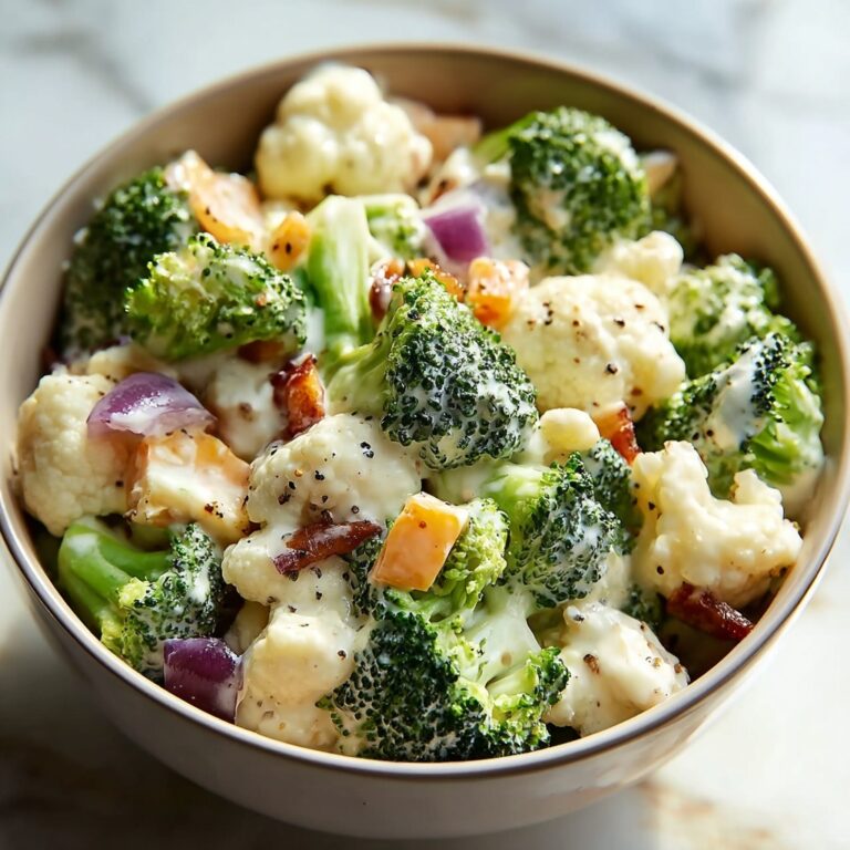 Loaded Broccoli Cauliflower Salad: Creamy Low Carb Delight Recipe
