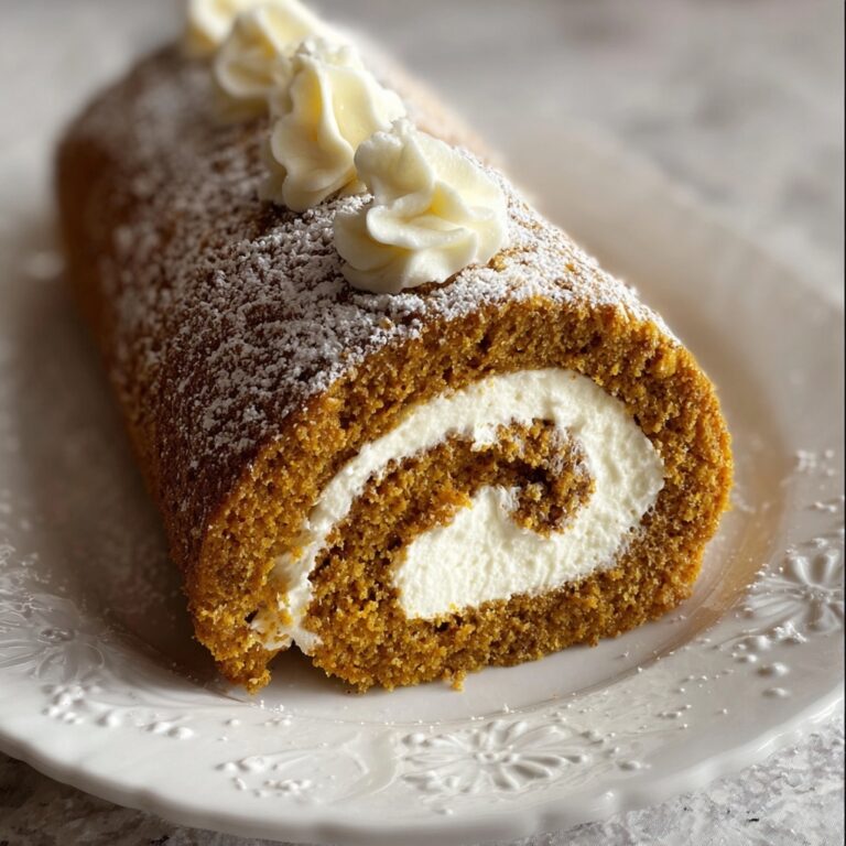 Creamy Pumpkin Spice Roll Cake Recipe