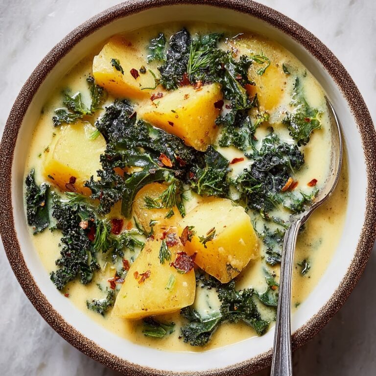 Creamy Vegan Potato Kale Soup Recipe