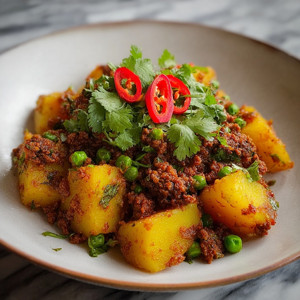 Spicy Indian-style Aloo Keema with Fluffy Spices Recipe - Recipe Image