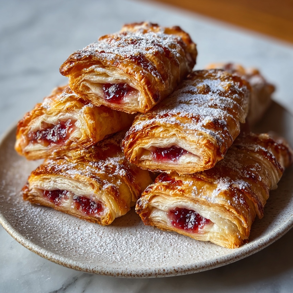 Golden Flaky Berry Puff Pastry Twists Recipe - Recipe Image