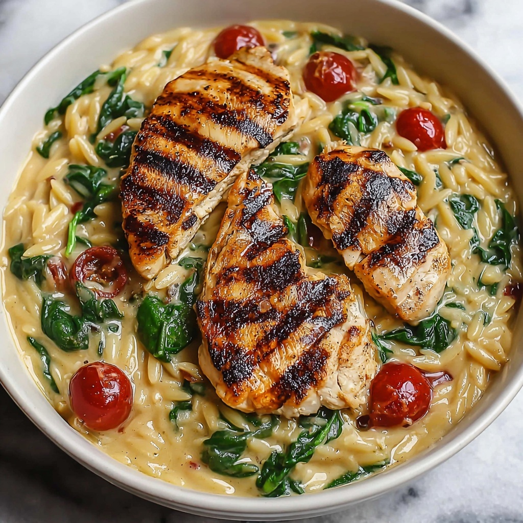 Creamy Tuscan Chicken with Orzo Recipe - Recipe Image