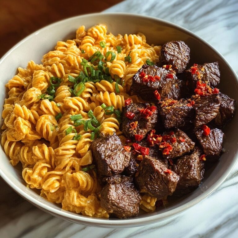 One-Pan Steak Bites & Cheesy Garlic Butter Noodles Recipe