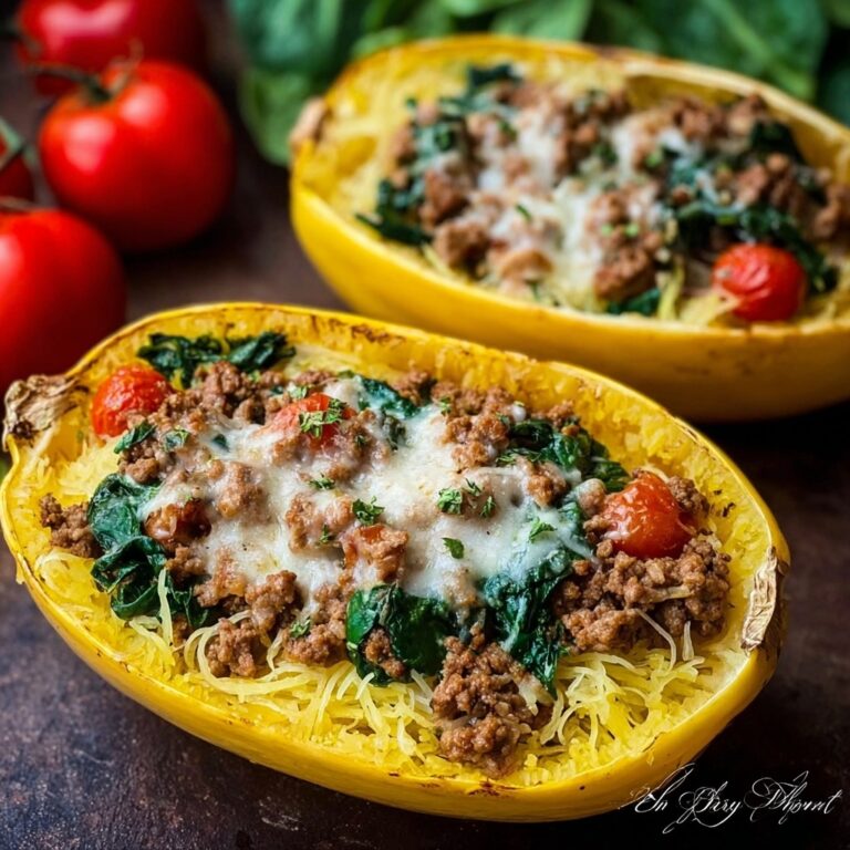 Stuffed Spaghetti Squash with Sausage and Spinach Recipe