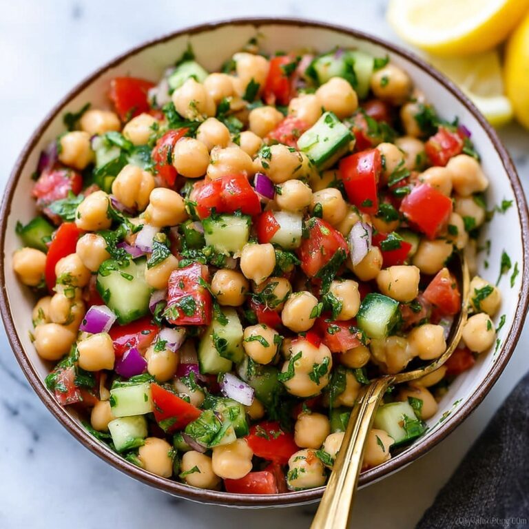 Fresh Chickpea Salad with Lemon Garlic Dressing Recipe