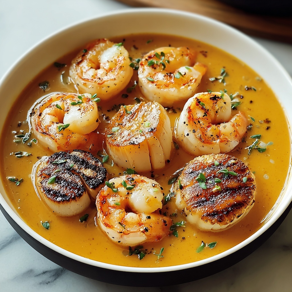 Seafood Bisque with Scallops, Cod, and Shrimp Recipe - Recipe Image