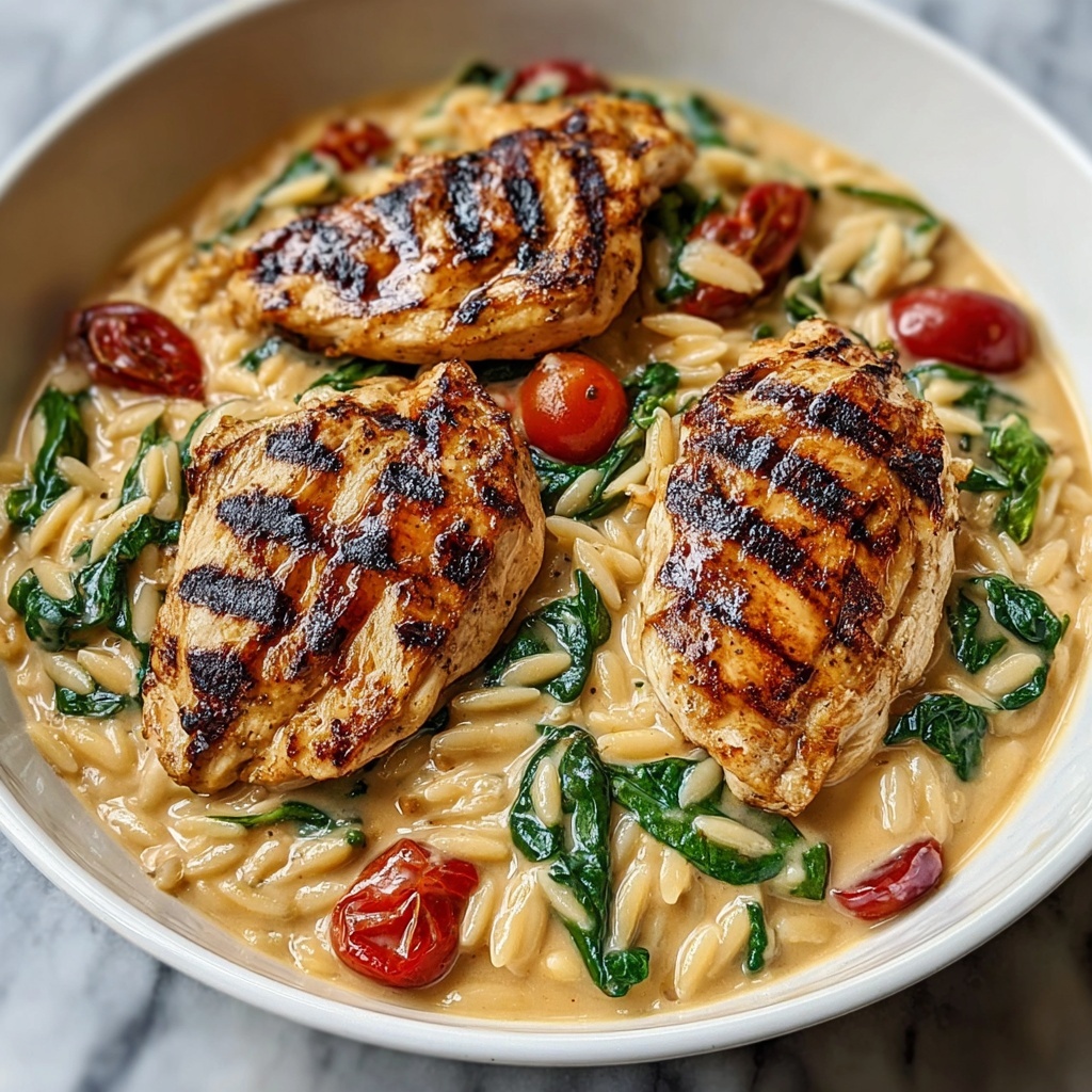 Creamy Tuscan Chicken with Orzo Recipe - Recipe Image