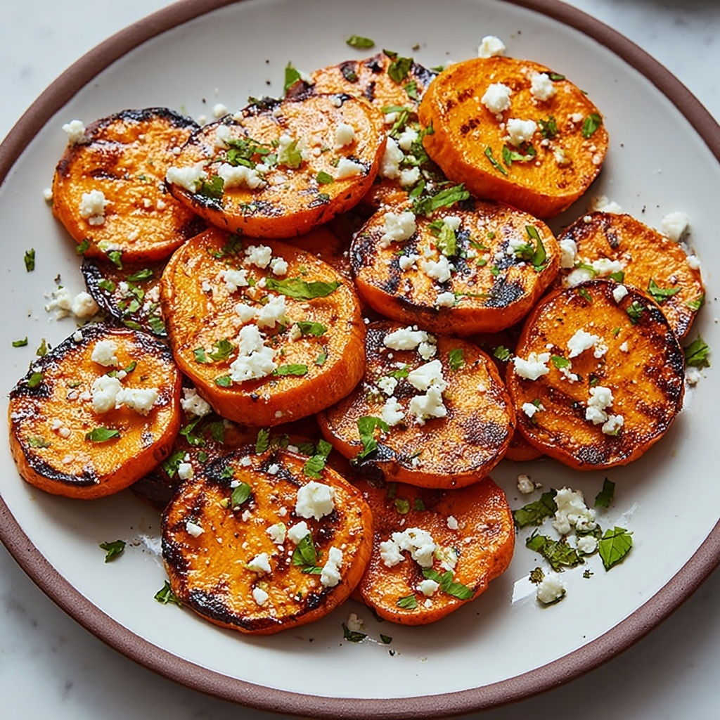 Honey Feta Roasted Sweet Potato Rounds Recipe - Recipe Image