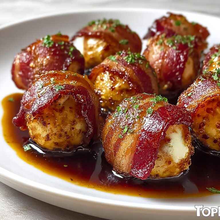Crispy Turkey Bacon Mozzarella Poppers with Sweet Glaze Recipe