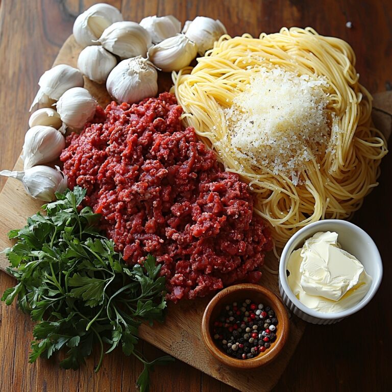 Garlic Parmesan Beef & Spaghetti Pasta Recipe