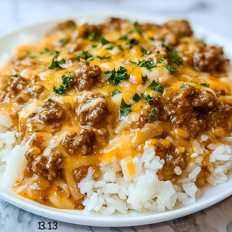 Garlic Butter Beef and Rice Skillet with Cheddar Parmesan Sauce Recipe