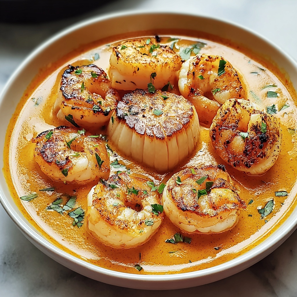 Seafood Bisque with Scallops, Cod, and Shrimp Recipe - Recipe Image