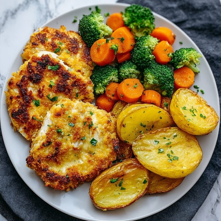 Crispy Parmesan Crusted Chicken with Roasted Veggies Recipe