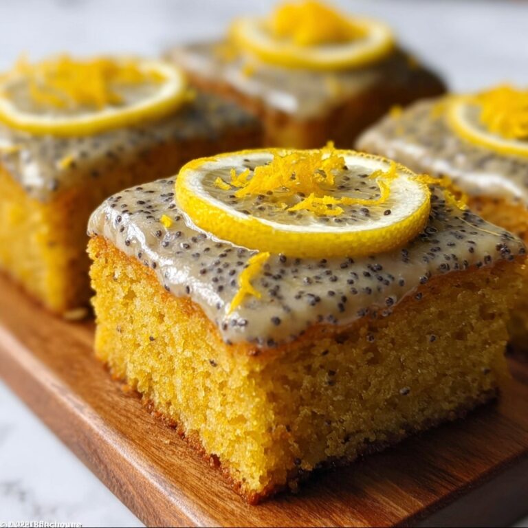 Glazed Lemon Poppy Seed Bars Recipe